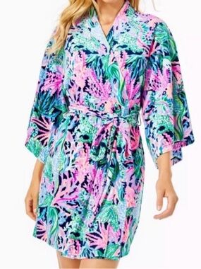NWOT Lilly Pulitzer Bringing Mermaid Back Elaine Velour Robe